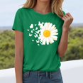 thumbnail image 4 of felwors Plus Size Graphic Tees Women Cute Dandelion Short Sleeve T-Shirt Crewneck Ladies Tee Tops (Green, S), 4 of 7