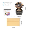thumbnail image 2 of Uxcell 50th Birthday Card, Pop-Out Birthday Card Happy Birthday with Greeting Card and Envelope for Boy Women, Black Gold, 2 of 6