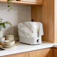 thumbnail image 4 of White Golden Marble Toaster Cover 4 Slice, Modern Abstract Art Marble Crack Dustproof Bakeware Oven Protector with Top Hook, Waterproof Small Kitchen Appliance Toasters Dust Cover, 12"x11"x8", 4 of 9