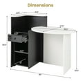 thumbnail image 4 of Giantex Reception Desk, Computer Workstation w/Lockable Drawer & Open Shelves, Checkout Counter, White & Black, 4 of 8