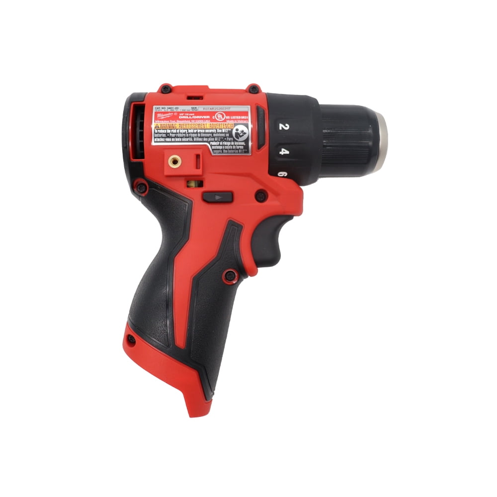 Milwaukee  M12 FUEL 12V Brushless Cordless 3/8" Subcompact Drill/Driver – 400 in-lbs Torque, 0-1,500 RPM, Only 5.9" Long (Tool Only)
