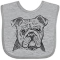 thumbnail image 3 of Inktastic English Bulldog Sketch Portrait Boys or Girls Baby Bib, 3 of 4