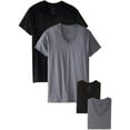 thumbnail image 3 of Fruit of the Loom Men's Short Sleeve Black and Gray V-Necks, 5 Pack, 3 of 5
