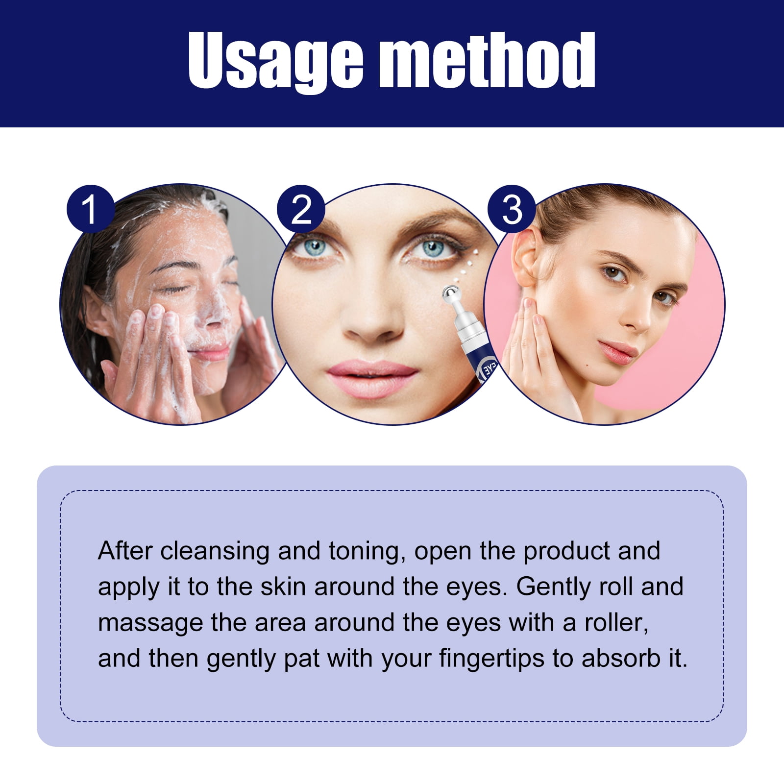 Alvantor Eye Serum Roller for Dark Circles and Puffiness with Hyaluronic Acid, 0.5 fl. oz