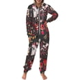 thumbnail image 2 of Hazbin Hotel Men's Hooded Jumpsuit - Zip Up One Piece Pajamas Soft Cozy Winter Warm Plush Loungewear, 2 of 8