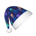 thumbnail image 2 of Fuzoiu Jellyfish colorful Print Santa Hat Christmas Hat for kids,Santa Hats with Pompom, Unisex Xmas Holiday Hat for Christmas New Year Festive Party Supplies, 2 of 6