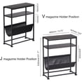 thumbnail image 3 of Narrow End Table with Magazine Holder - Modern Side Table for Small Spaces, 3 of 8