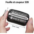 thumbnail image 4 of Cabezal de afeitadora de repuesto compatible con Braun 3 Series 32B Foil & Cutter Cabezal de cuchilla de afeitadora eléctrica para Braun 301S 310S 320S 3040S 3080S 350CCBlack, Modelo: Black, 4 of 5