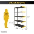 thumbnail image 2 of 5-Tier Heavy Duty Plastic Storage Shelves that Support up to 200lbs/shelf, Organization and Storage, Weather-Resistant Design, Easy Assembly (72”H x 48”W x 20”D), 2 of 8