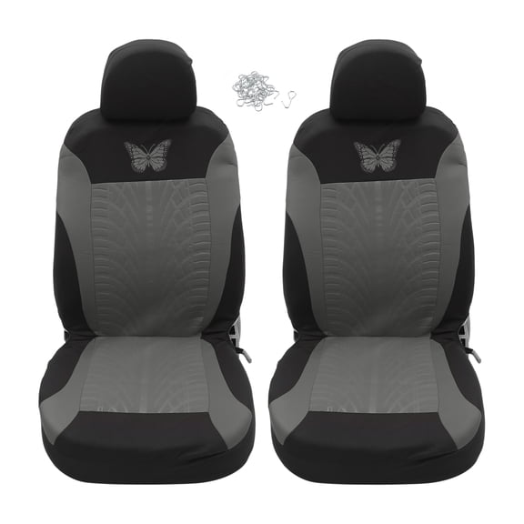Unique Bargains 4Pcs Universal Washable Butterfly Car Seat Covers Kit Gray