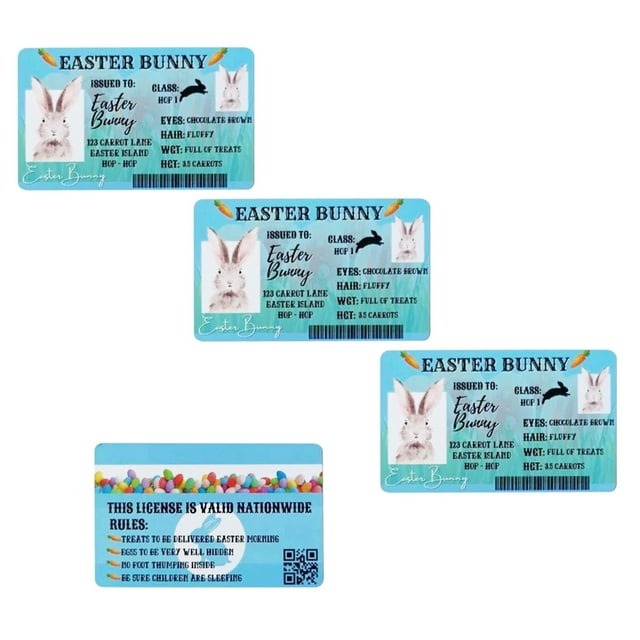 Hearth & Gear Easter Rabbit Drivers License Novelty Easter Decoration Lost Drivers License Diy Easter Rabbit Lost Id Card Easter Rabbit License 1/3/5pcs E Ornament Clues Ornament Smart Ornament Hang