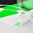 thumbnail image 5 of Manfei Football Games Twin Quilt Set For Boys,Sport Themd Twin Coverlet Set,Black Green,2 Pieces, 5 of 7
