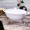 thumbnail image 5 of 1.9 Quart White Ceramic Casserole Dish with Lids, Oven Safe Baking Set for Lasagna, Soup & More, 5 of 7