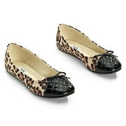 Metro7 - Women's Elle Quilted-Toe Leopard Flats