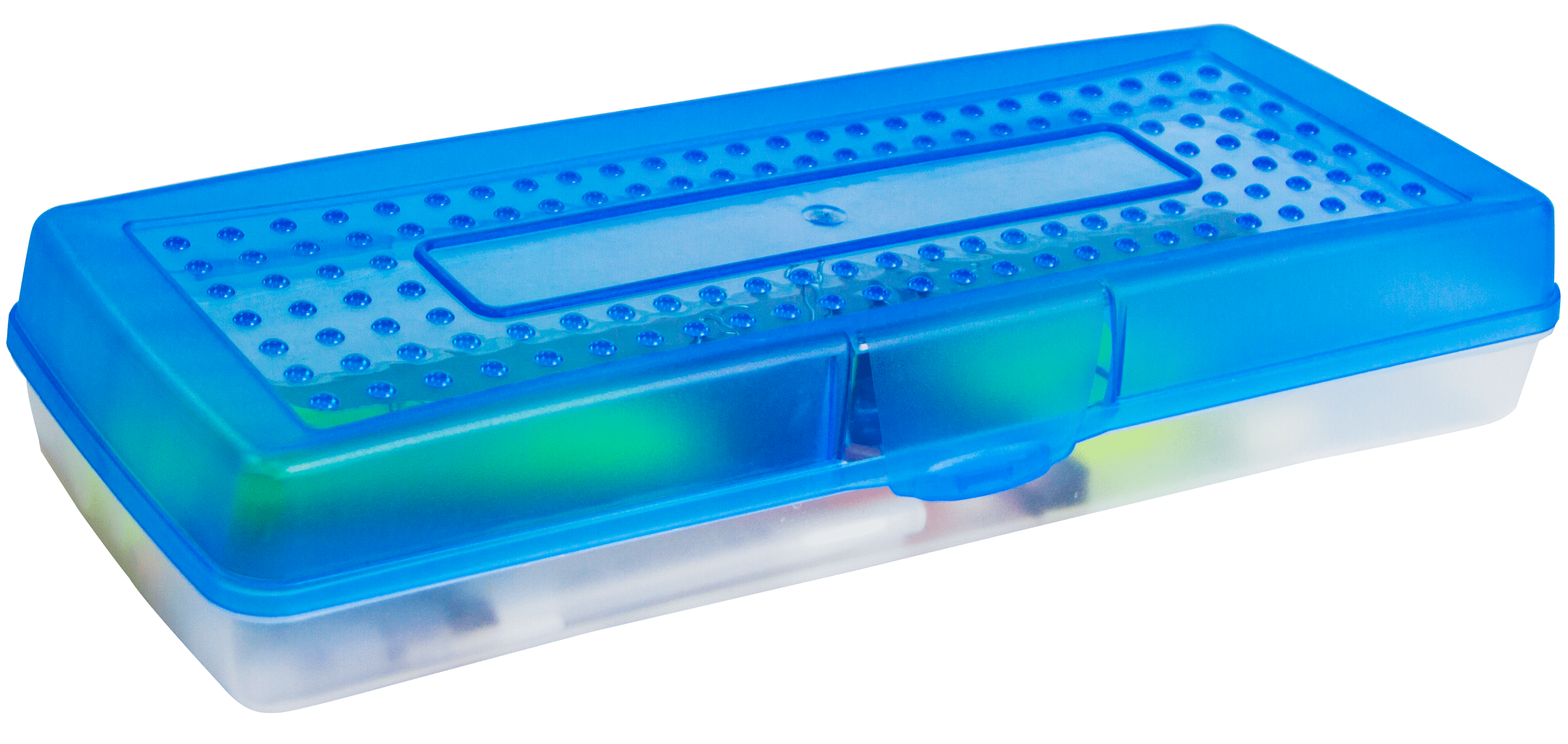 Storex Plastic Stretch Pencil Box for Kids, Blue, 12-Pack