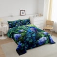 thumbnail image 3 of Peacock Full Bedding Set,Exotic Bird Feather Down Comforter Teens Purple Flowers Botanical Leaves Decor Comforter Set,Navy Blue Animals Duvet Insert, 3 of 7