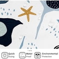 thumbnail image 4 of Kid Cute Shower Curtain, Blue Cartoon Manta Ray Starfish Printing Summer Bathroom Curtain Home Decor Waterproof Fabric Machine Washable with 12 Hooks, 4 of 6