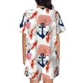 thumbnail image 6 of Fuzoiu Koi Fish And Corals Print Women's Short-Sleeved Pajama Set,Lounge Sleepwear Set,Womens Pajama Sets 2 Piece,Button-Up Top and Shorts with Pockets-4X-Large, 6 of 7
