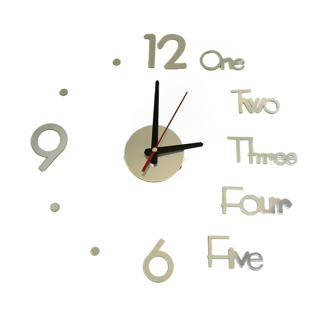 3D Acrylic Mirror Wall Clock Diy Mirror Clock Home Decoration Creative