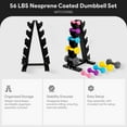 thumbnail image 4 of BalanceFrom 56 lb Neoprene Coated Iron Dumbbell Hex Weights Set with Stand, Color-Coded, 4 of 10