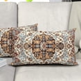 thumbnail image 5 of Bohemian Ethnic Boho Pillow Covers 12X20 In Southwest Brown Blue Carpet Lumbar Pillow Cases Vintage Woven Texture Decorative Couch Set of 2 Home Decor for Living Room Bedroom Bed Cushion Outdoor, 5 of 6
