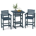 thumbnail image 2 of Costway 3-Piece Patio HDPE Bar Set Armchairs withSquare High-Top Table Footrest & Backrest Navy, 2 of 10