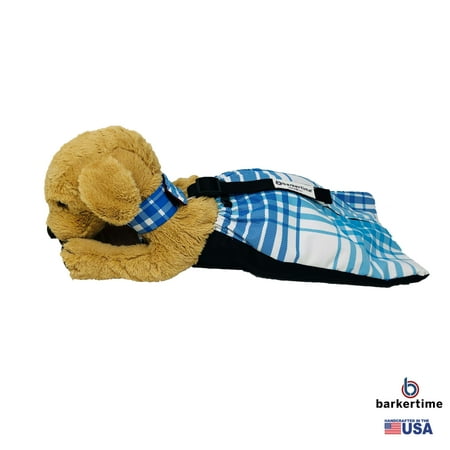 Barkertime Blue Plaid Waterproof Dog Drag Bag - Made in USA