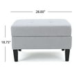 thumbnail image 6 of Noble House Sofija Fabric Storage Ottoman, Light Grey, 6 of 12