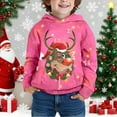 thumbnail image 4 of Tfken Christmas Hoodies For Boys Children Size 9-10 Years Fleece Long Sleeve Hooded Tops Soft Cartoon Print Pink Sweatshirt, 4 of 5