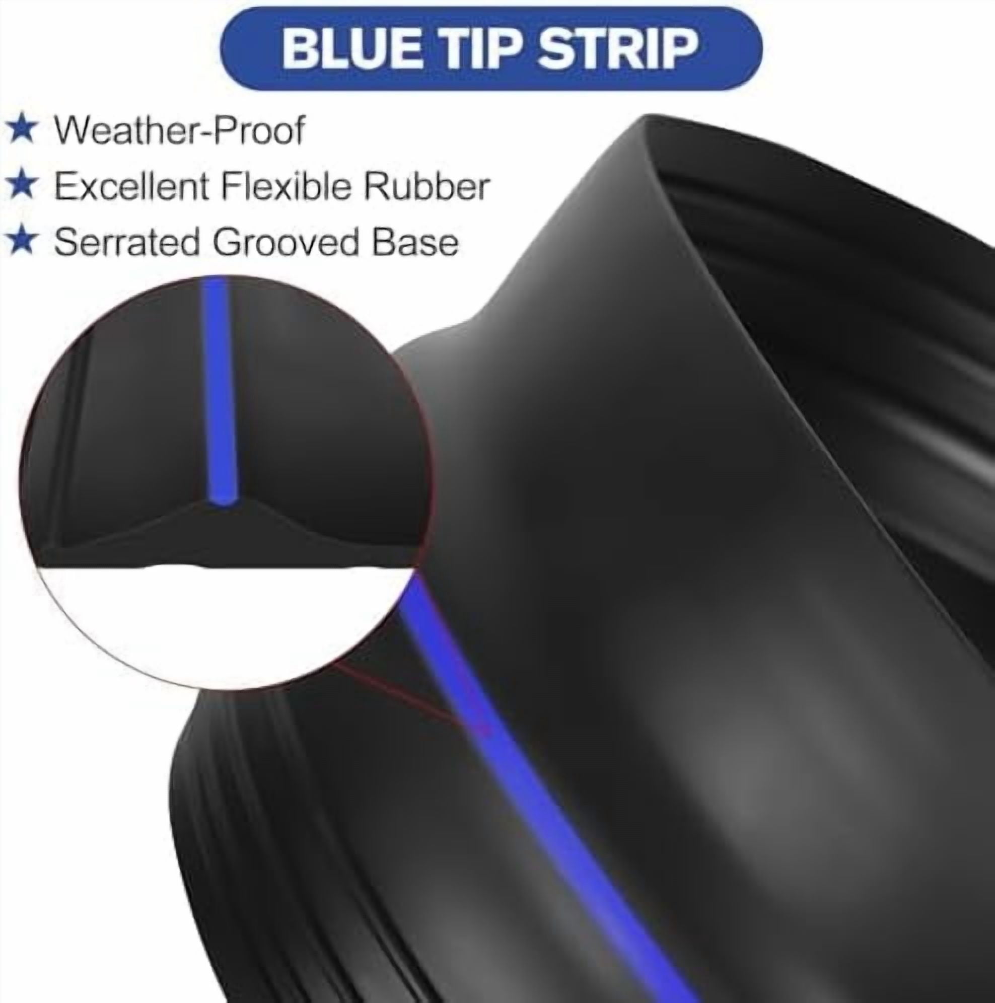 20Ft/6M Universal Garage Threshold Seal Strip with 300ml Black Sealants/Adhesives, Garage Door Bottom Weatherproof Strip Rubber DIY Weather Stripping Replacement (Black-Blue Line)