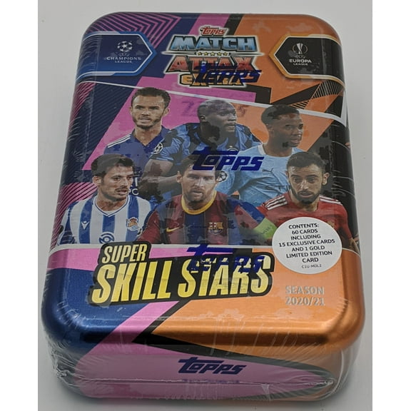 2020/21 TOPPS MATCH ATTAX EXTRA SUPER SKILL STARS SOCCER TIN