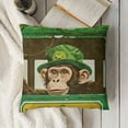 thumbnail image 3 of Pillowcase Monkey St Patrick's Day Truck Floral Leaves King  Pillow Cover Protector Pillow Sham Case with Zipper, 3 of 5