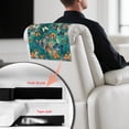 thumbnail image 4 of TSOVTHRID Butterfly Boho Mandala Green Print Recliner Headrest Protector Non Slip PU Leather Sofa Headrest Cover Furniture Protector with Adhesive Backed Hook and Loop,17x27in, 2 Pieces, 4 of 7