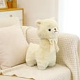 thumbnail image 4 of Cuddly White Alpaca Llama Lamb Toy - 9.84" Stuffed Animal Cushion Plush Doll, Kawaii Plushie, 4 of 6