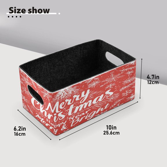 BZSMCE Shelf Baskets Full Print for Christmas Pattern Storage Cube Bins 10.1*6.3*4.7in Set of 2