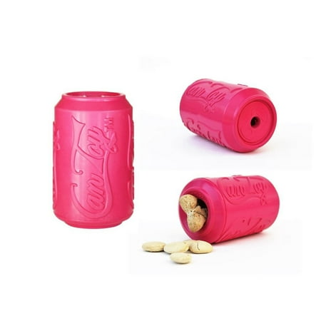 UPC: 0810216022600 | SodaPup Natural Rubber Soda Can Chew Toy and Treat Dispenser – Slow Feeder – Puppy Compound for Teething Puppies – Pink -Small