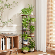 Bamworld Plant Stand Indoor, Corner 6 Tier Metal Plant Shelf for Multiple Plants, Tiered Flower Pot Stands for Patio Garden Balcony Living Room Bedroom, Brown