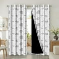 thumbnail image 2 of White Grey Blackout Top Grommet Thermal Insulated Curtains, Hydrangea Peony Floral Leaf Botanical Plants Countryside Drapes For Bedroom Living Room Decor 53"W x 84"L (Pack of 2), 2 of 6
