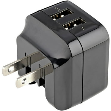 StarTech 2 Port USB Wall Charger, 17W Wall Charger Hub (2.4A & 1A port), Dual USB-A Power Adapter, Portable Charger for Phones/Tablets