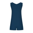 thumbnail image 5 of ABATAB Womens Casual Rompers Summer Sleeveless Jumpsuits Solid Color Wide Leg Beach Overalls Shorts with Pockets, 5 of 7