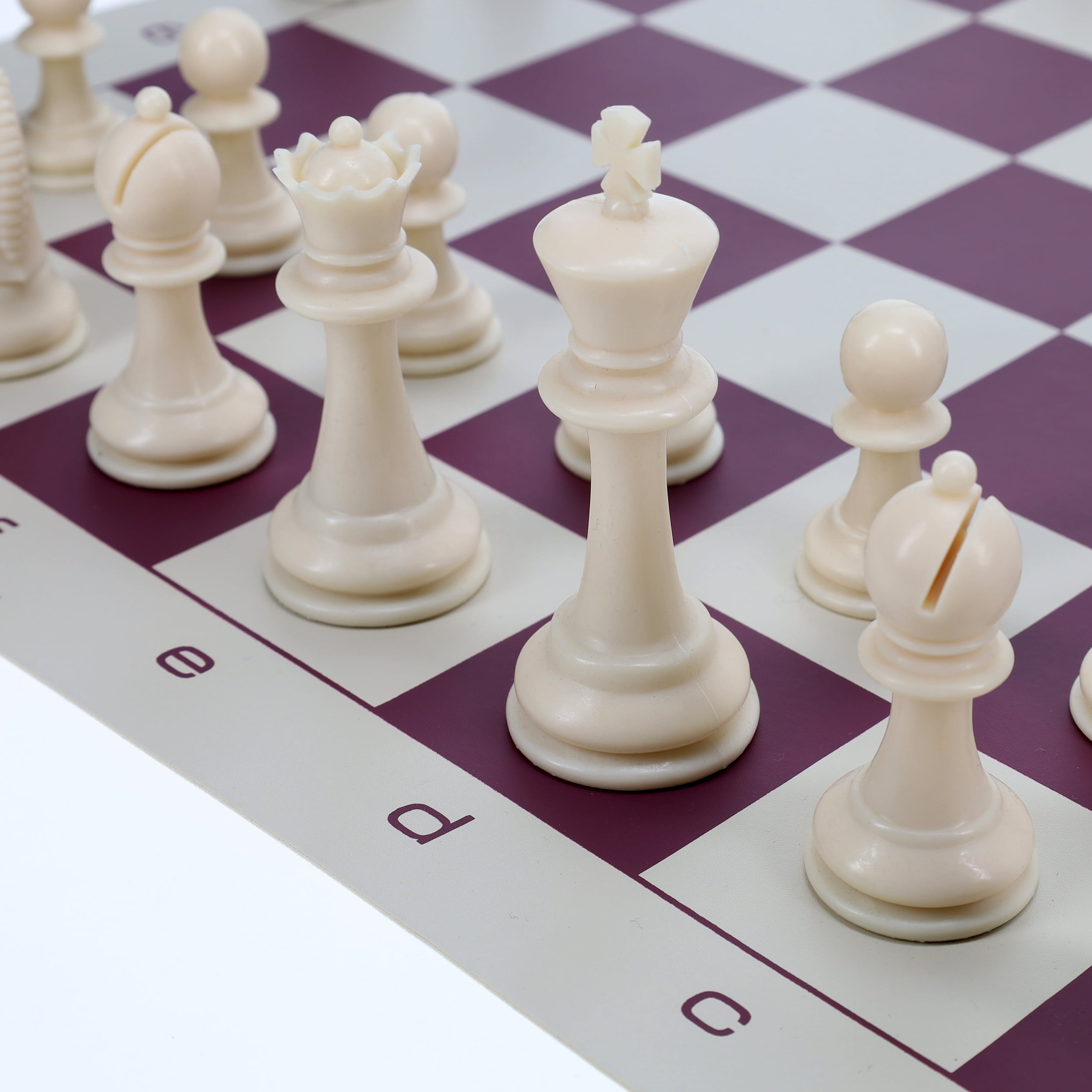 WE Games Best Value Plastic Staunton Tournament Chess Set - Vinyl Board