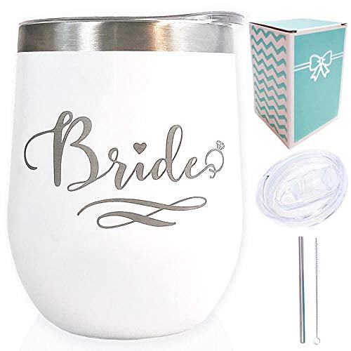 Wedding Decorations White Bride to Be Tumbler 12 oz Perfect for Wedding Gifts 