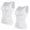 2packs,White&White, variant on MISS COCOLI Women Square Neck Tummy Control Shapewear Tank Tops Wide Strap Thickened Camisole Compression Basic Body Shaper