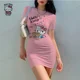 thumbnail image 2 of Nueva minifalda ajustada de Hello Kitty de manga corta y cuello redondo, falda corta sexy, vestido plisado elegante y ajustado en el pecho para mujer, 2 of 2