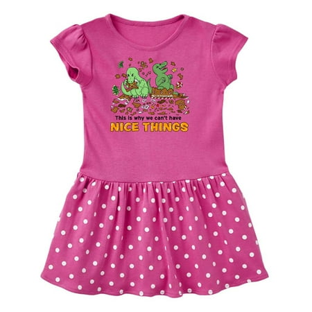 

Inktastic This Is Why We Can t Have Nice Things with Dinosaurs Gift Toddler Girl Dress