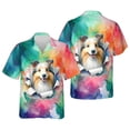thumbnail image 3 of Funny Watercolor Adorable Shetland Sheepdog Peeking Through Torn Paper Effect Hawaiian Shirt Breathable Summer Unisex Merch Sheltie Dog Lover Gifts - 00026, 3 of 6