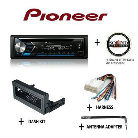 Pioneer DEH-S4000BT CD Receiver + Best Kit BKGMK345 Dash Kit + BHA1858 Harness + PAC BAA4B Antenna adapter + SOTS Air (Best Pioneer Receiver Ever Made)