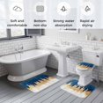 thumbnail image 5 of Blue Gold Bath Mat 3 Piece Bathroom Rug Set, Modern Street Art Splatter Foil Painting Non Slip Bath Rug Contour Mat and Toilet Lid Cover, Absorbent Shower Mats Soft Bath Rugs and Mats Sets, 5 of 8