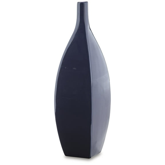 Signature Design by Ashley Abtinson 16" Ceramic Vase, Navy Indoor/Outdoor