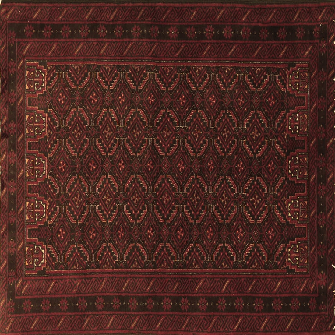190490 Ahgly Company Indoor Square Persian Brown Traditional Area Rugs, 3 ...